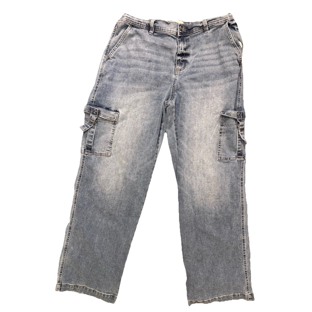 REGeneration by Celebrity Pink Jeans Size XL Cargo Pockets Wide Leg Y2K Insp